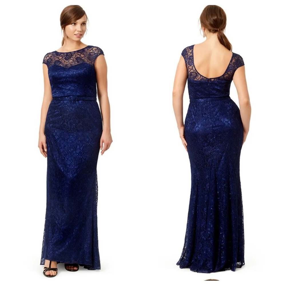 Theia Moonshine Gown Blue Shimering Sz 22
